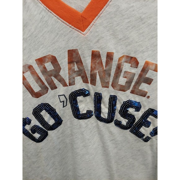 VICTORIAS SECRET PINK COLLEGIATE SYRACUSE "GO'CUSE" ORANGE VNECK 3/4 SLEEVE NWOT - Picture 2 of 5